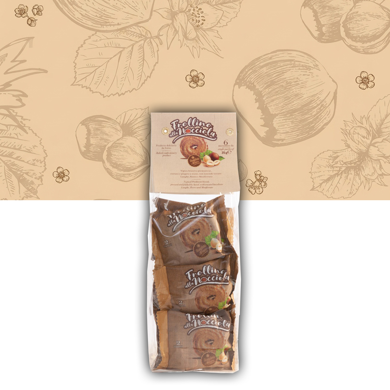 Frollino alla nocciola monodose N°6 pz - 210g